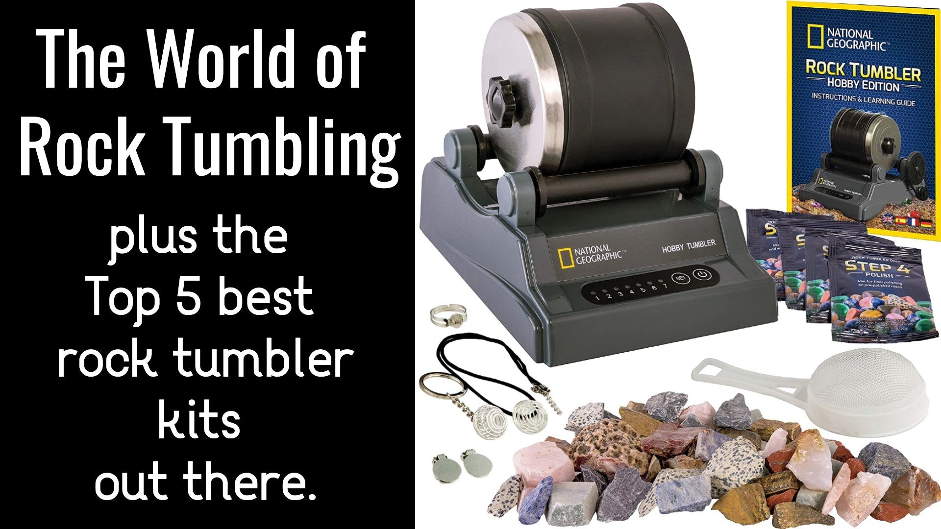 Rock Tumbler Kit Stone Polishing Machine with Polishing Grits Jewelry  Fastenings