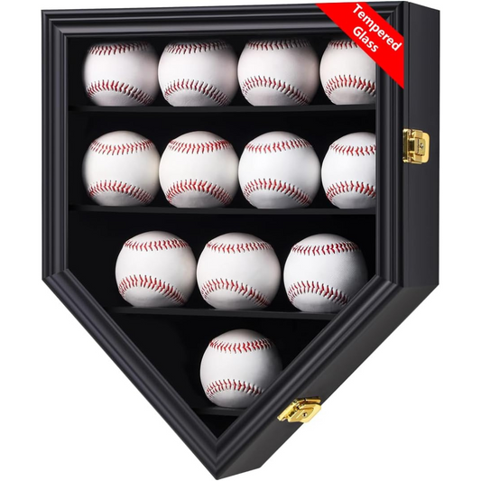 A 12 ball baseball display case.
