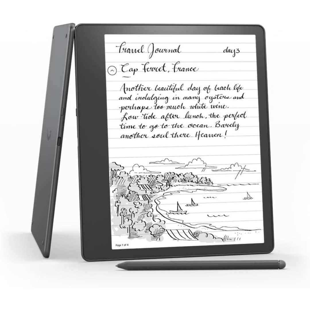 An Amazon Kindle Scribe.