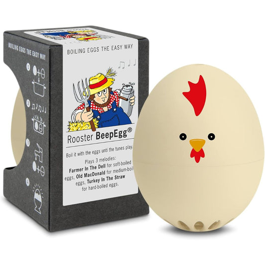 Rooster BeepEgg with packaging on a white background