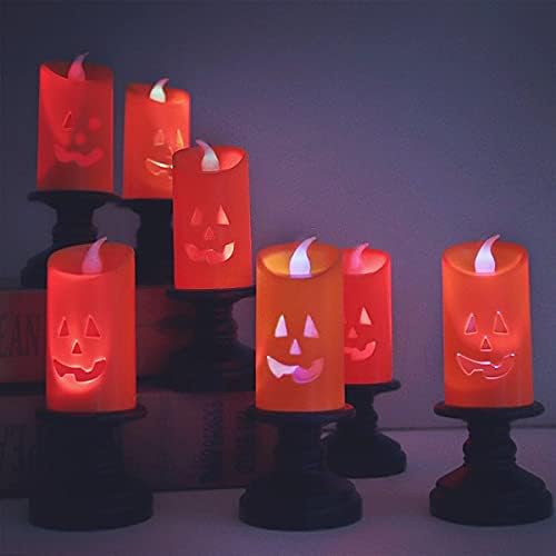 Create a spine-chilling ambiance with these spooktacular ghost-face candles.