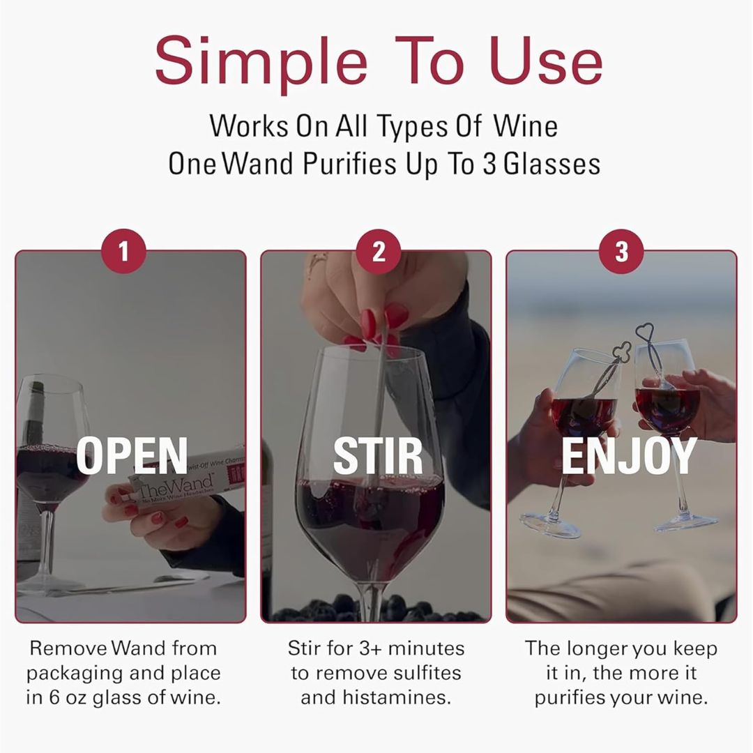 Instructions on how to use portable wine purifier wands