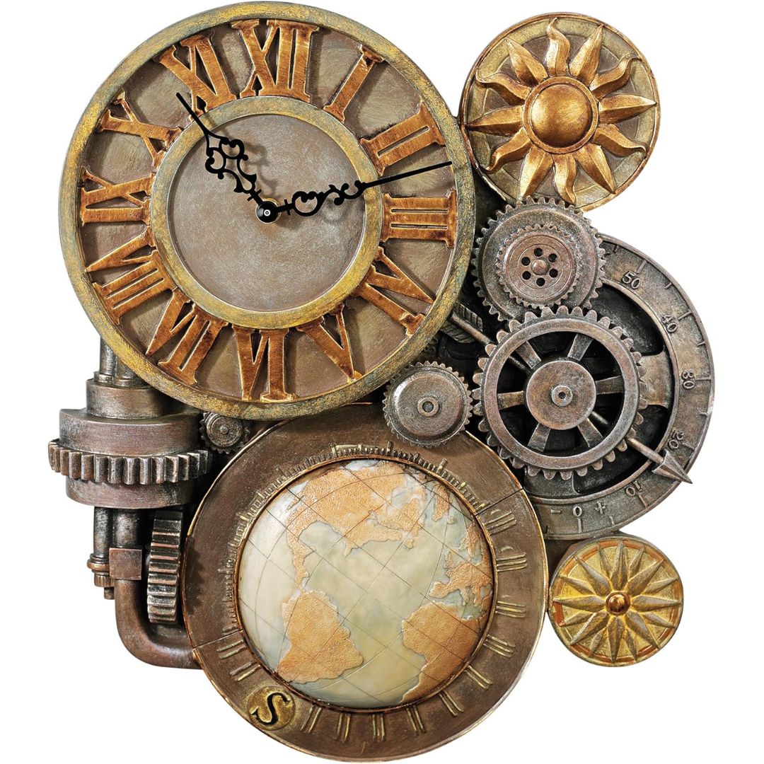 gears translate Steampunk Wall Clock with Gears