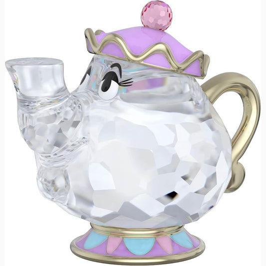 Swarovski crystal Beauty and the Beast teapot on a white background