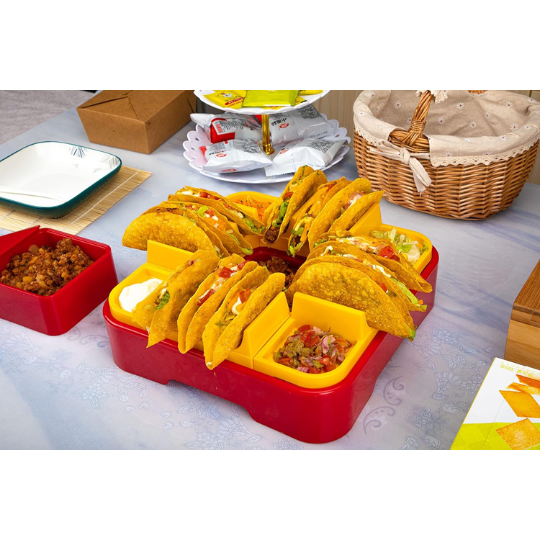 A taco bar serving set.