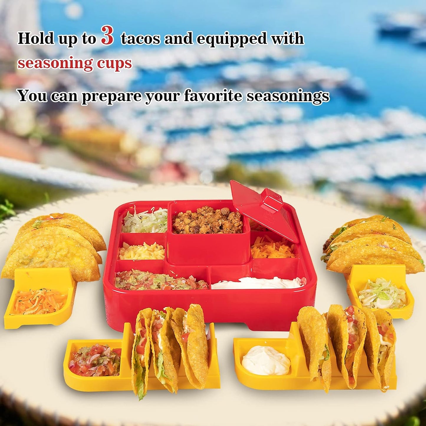 A taco bar serving set.