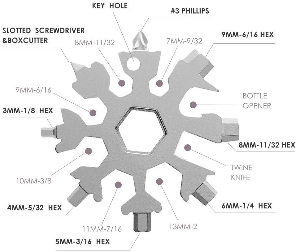 18 in 1 Snowflake Multi Tool - oddgifts.com