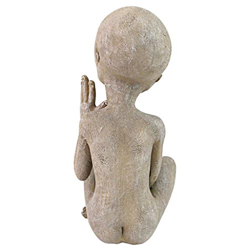 Design Toscano LY612303 Greetings Earthlings UFO Alien Statue, Small-Sitting, Sandstone