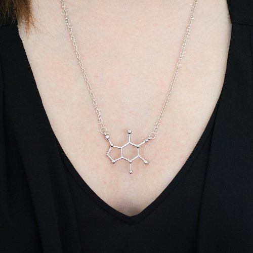 Caffeine Molecule Necklace - OddGifts.com