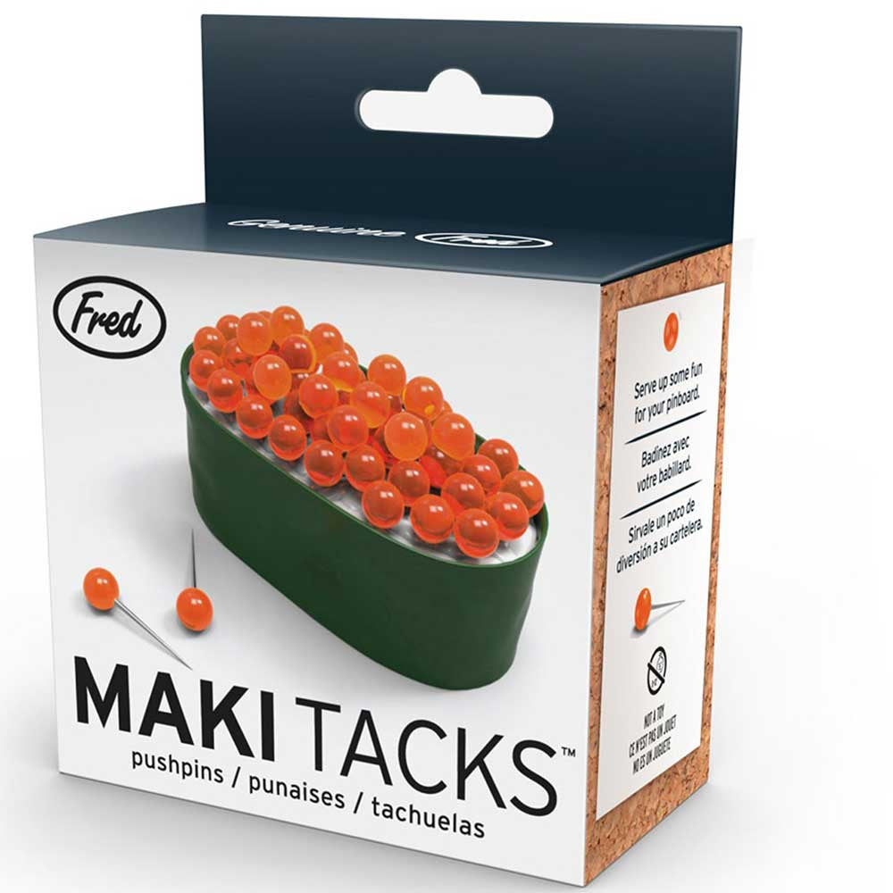 Fred and Friends Maki Tacks Sushi Pushpins and Holder - OddGifts.com