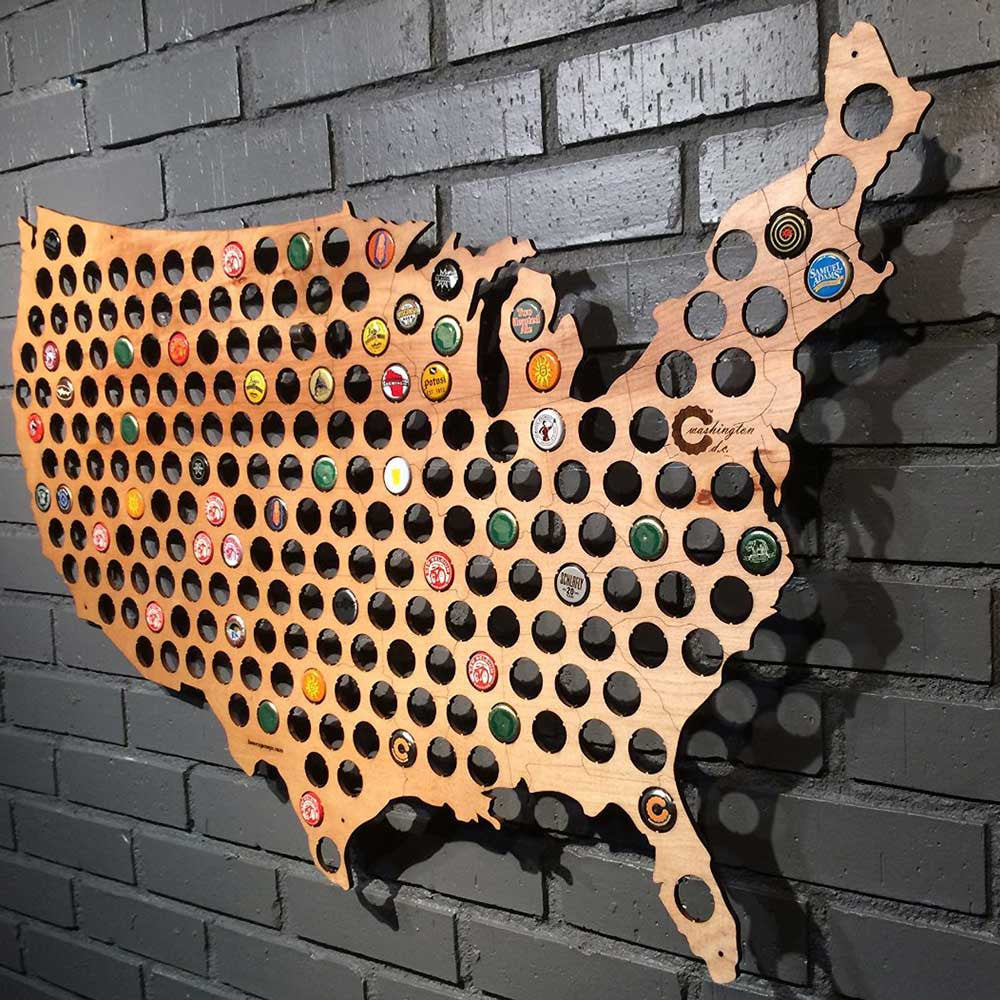Beer Cap Map - OddGifts.com