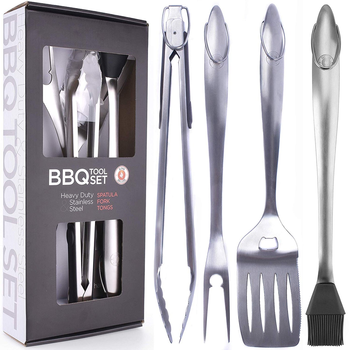 Alpha Grillers Heavy Duty BBQ Tool Set - oddgifts.com