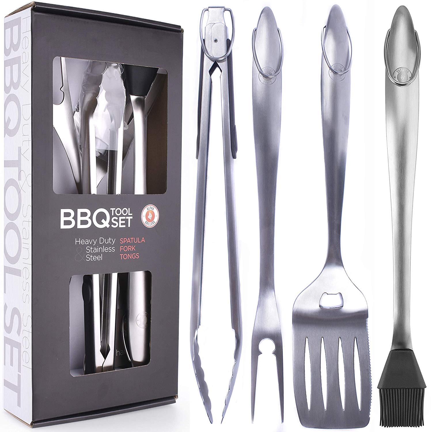 Alpha Grillers Heavy Duty BBQ Tool Set - oddgifts.com