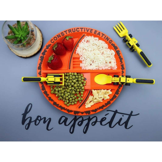 Kids Construction Plate and Utensils - OddGifts.com