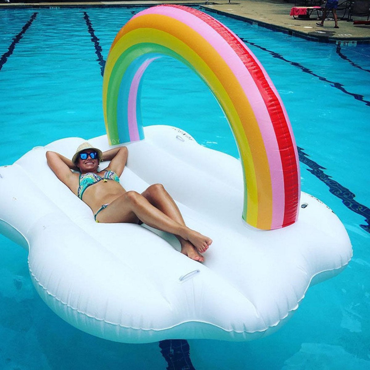 Rainbow Cloud Pool Float - oddgifts.com