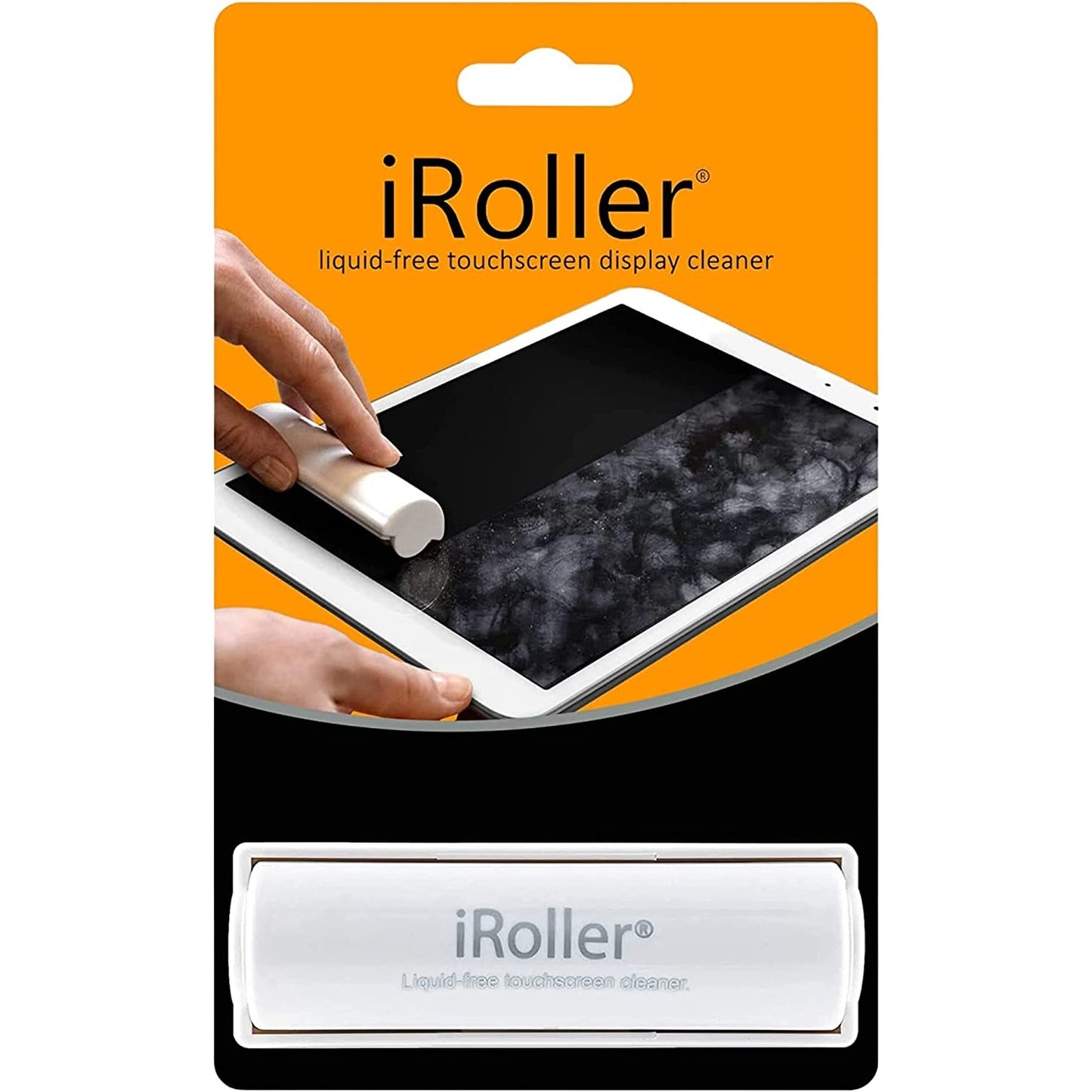 An iroller liquid free touchscreen display cleaner in packaging.