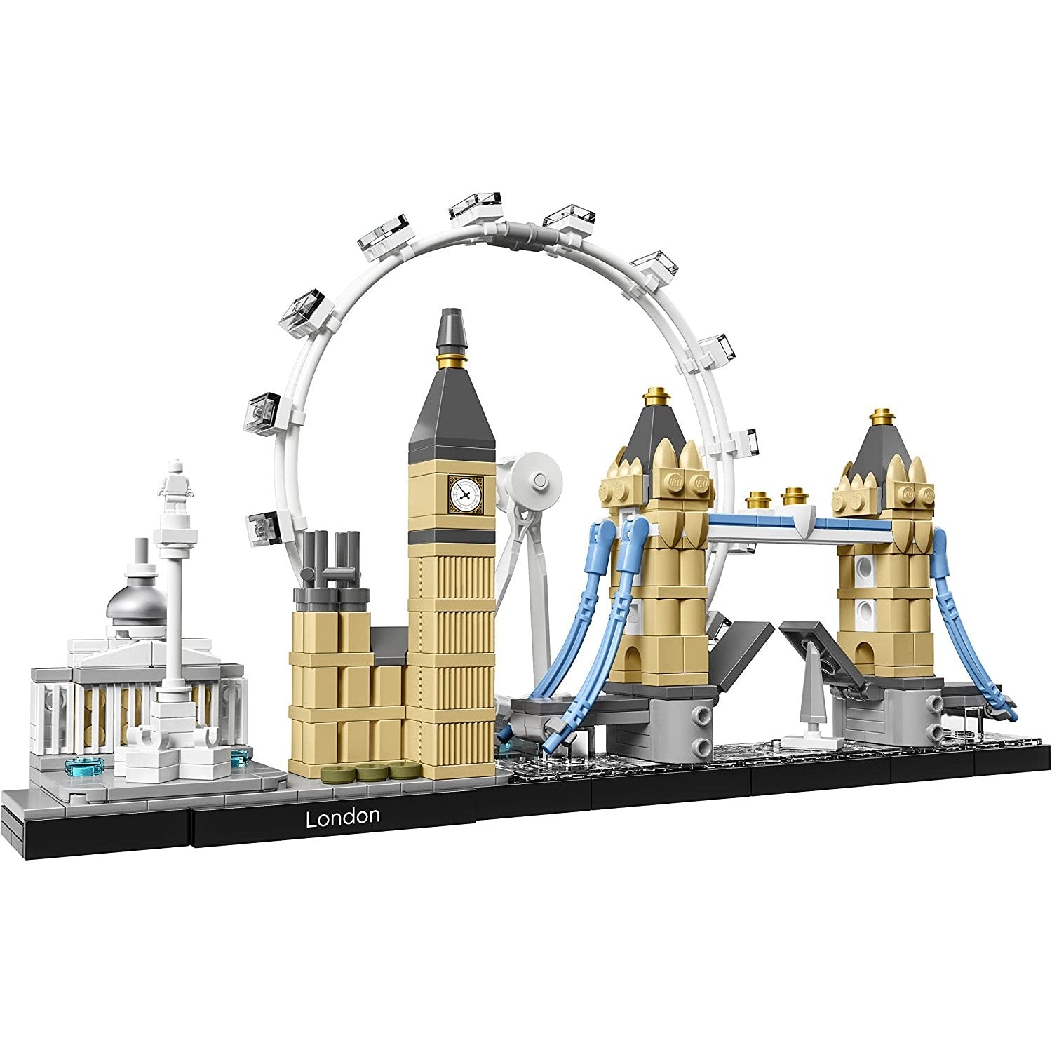 A fully complete and built Lego building set which features the London skyline.