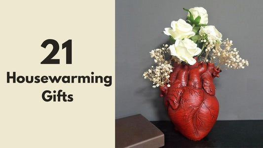 Human heart flower vase featured in a guide to unusual housewarming gifts
