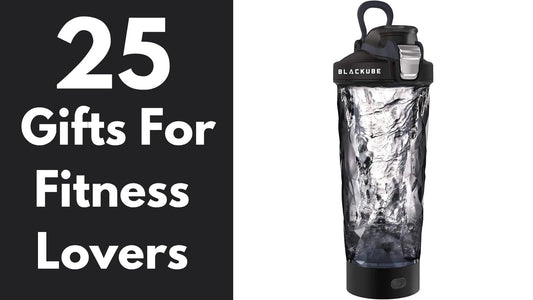 Rechargeable protein shaker featured in a guide to unusual fitness gifts