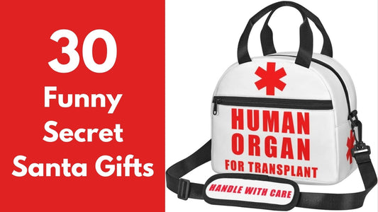A funny human organ transplant lunch bag featured in a funny Secret Santa gift guide