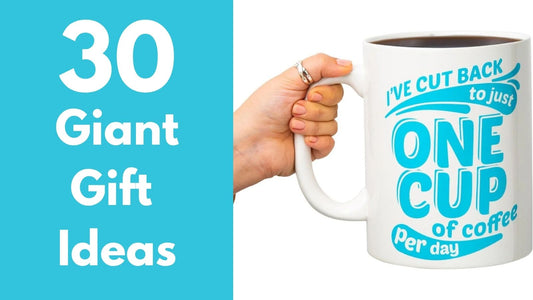 A huge giant coffee mug featured in a guide to oversized gifts