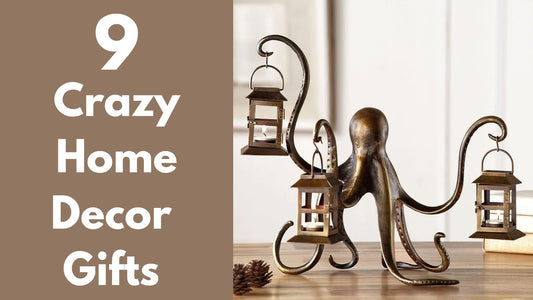 A home decor octopus holding three lanterns for a gift guide about crazy home decor gifts