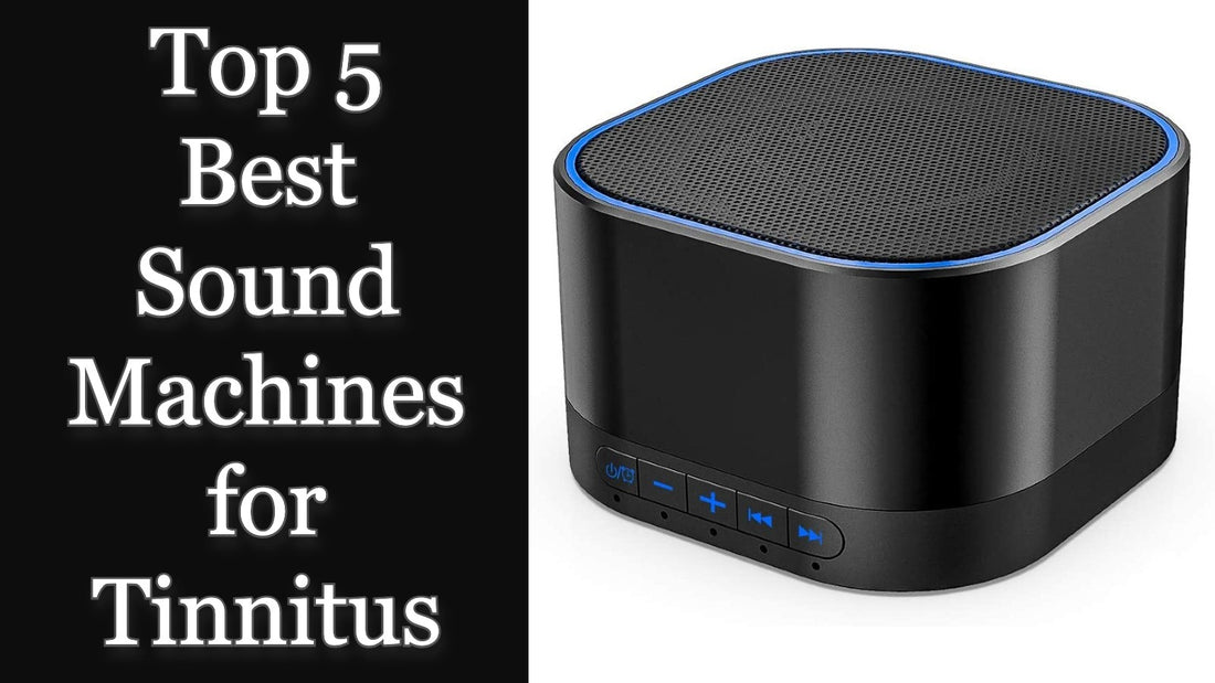 A Sound Oasis Tinnitus Therapy System with a headline which reads, 'Top 5 best sound machines for Tinnitus.'