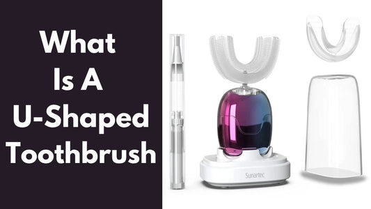 A u-shaped toothbrush in a gift guide about u-shaped toothbrushes