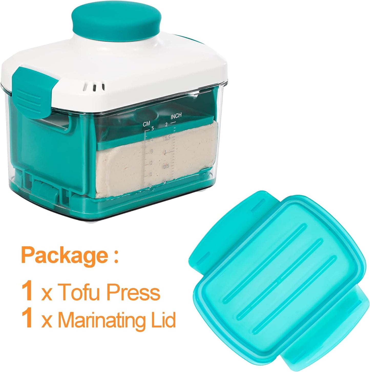 Adjustable vegan tofu press.