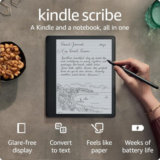 An Amazon Kindle Scribe.