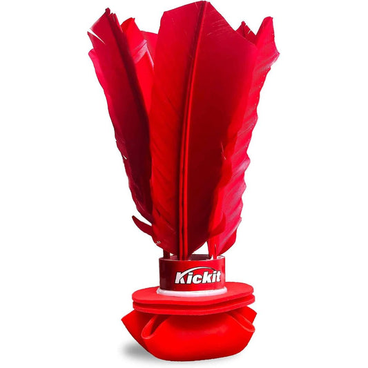 Red Original Birdie Soccer Trainer with large feathered top and weighted base on a white background