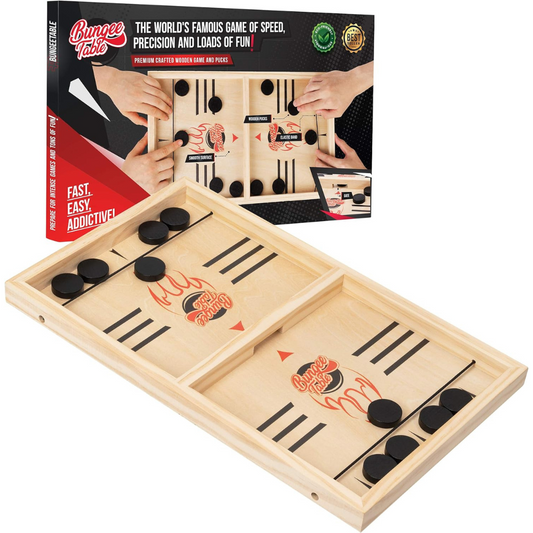 Bungee table sling puck game