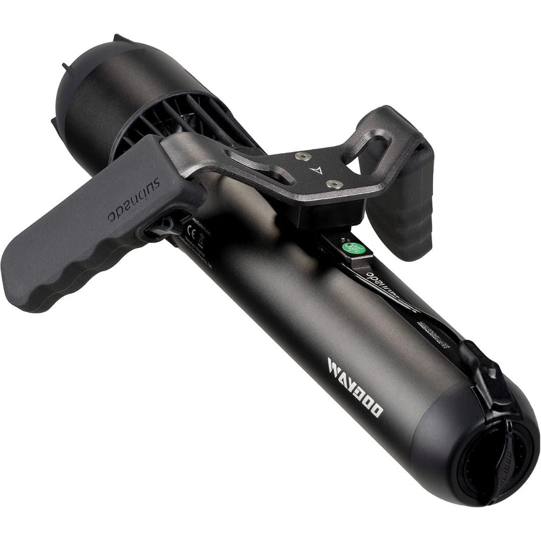 Compact underwater scooter on a white background