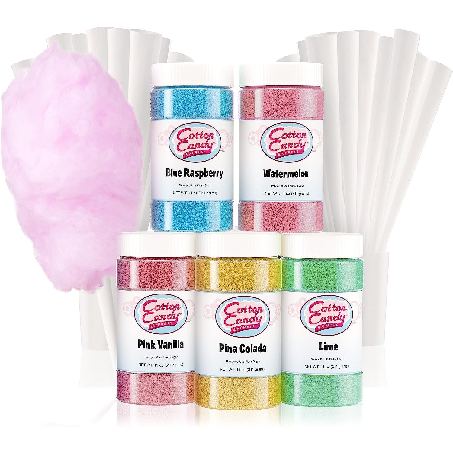 A cotton candy sugar variety pack.