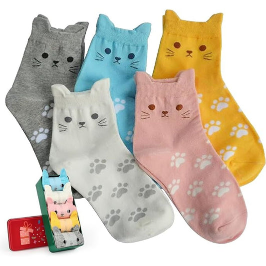 Cute cat shaped socks in various colors