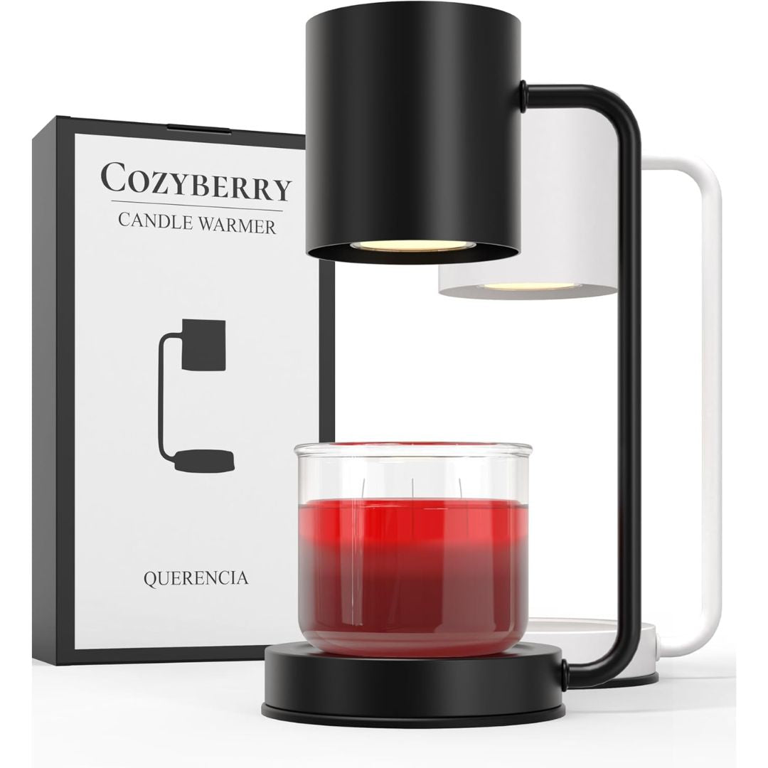 A dimmable candle warmer lamp made by Cozyberry on a white background