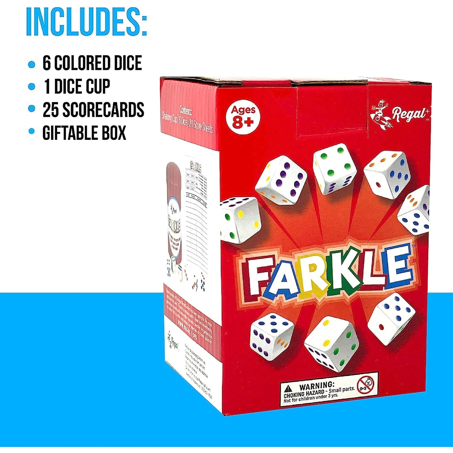 A Farkle dice game set.