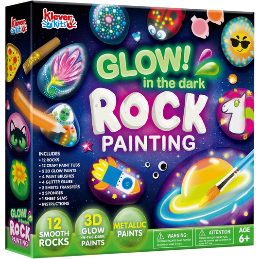 A glow in the dark rock painting kit for kids.