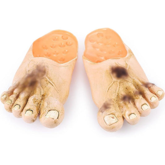 A pair of slippers that look like hobbit feet