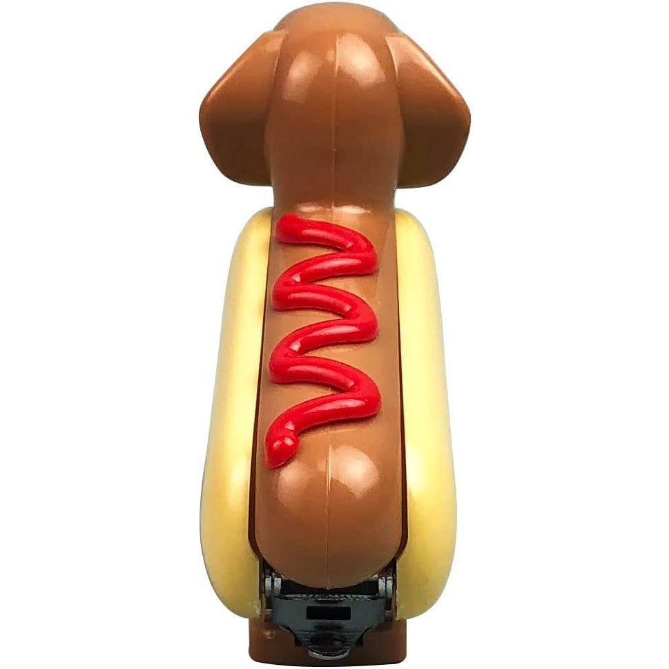 A back view of a hot dog shaped stapler.