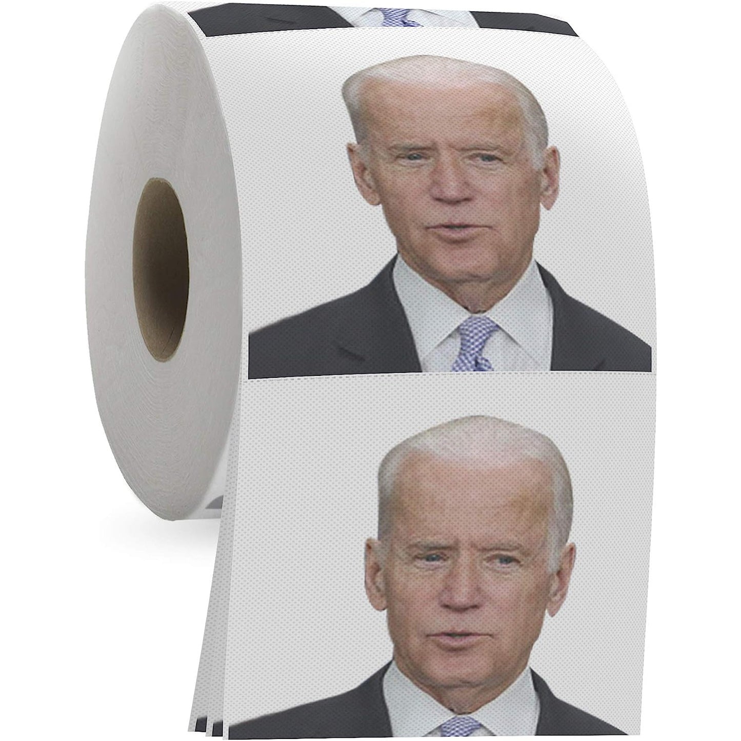 A roll of toilet paper with Joe Biden's face printed on it.