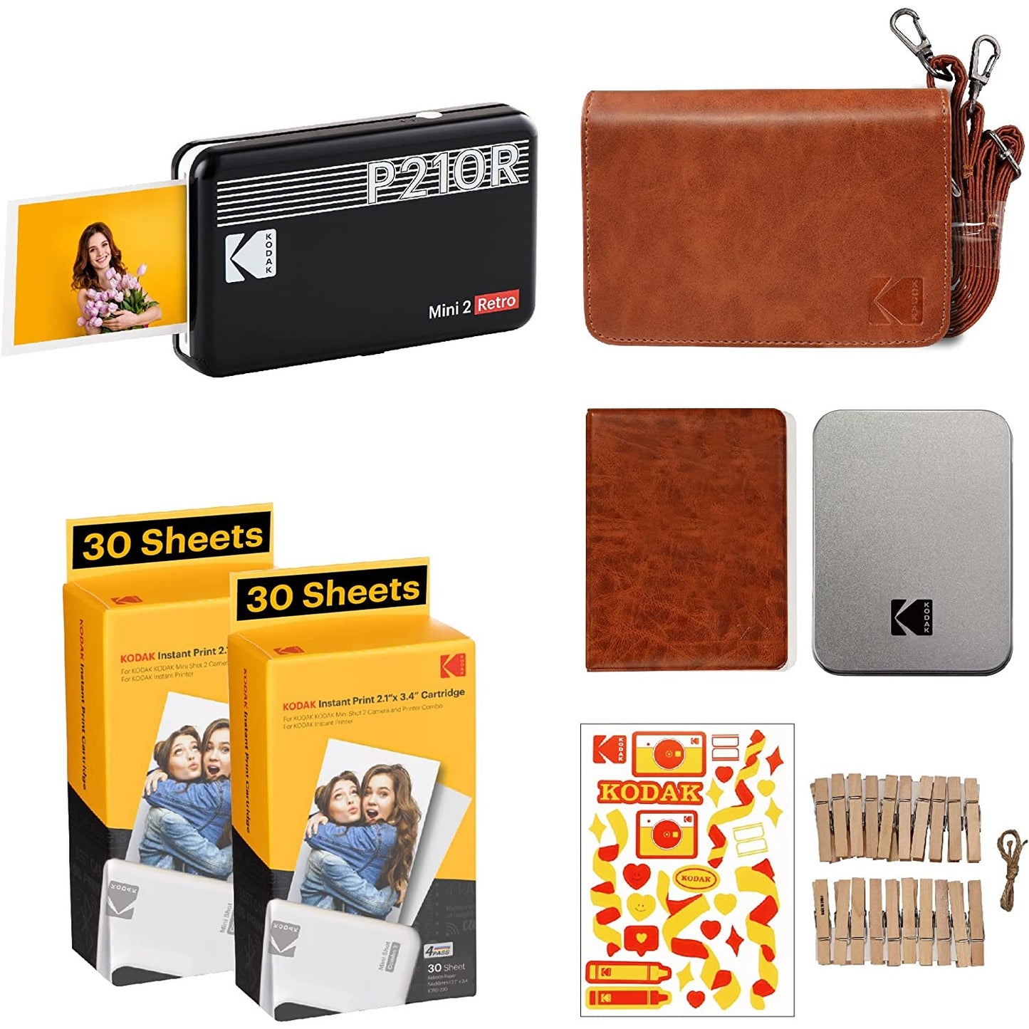 KODAK Mini 2 Retro 4PASS Portable Photo Printer