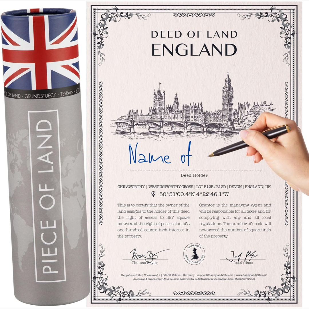 A deed to own a piece of land in England.