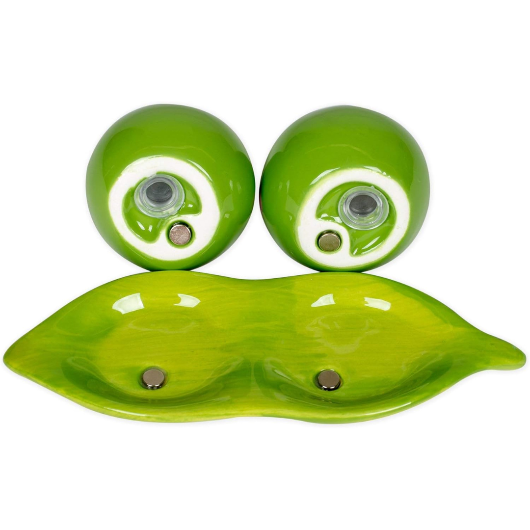 Two Peas in A Pod Ceramic Salt & Pepper Shakers (Set of 4)