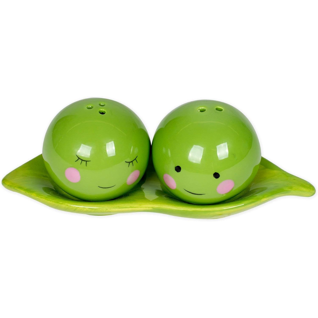 Two peas in a pod salt and pepper shakers.