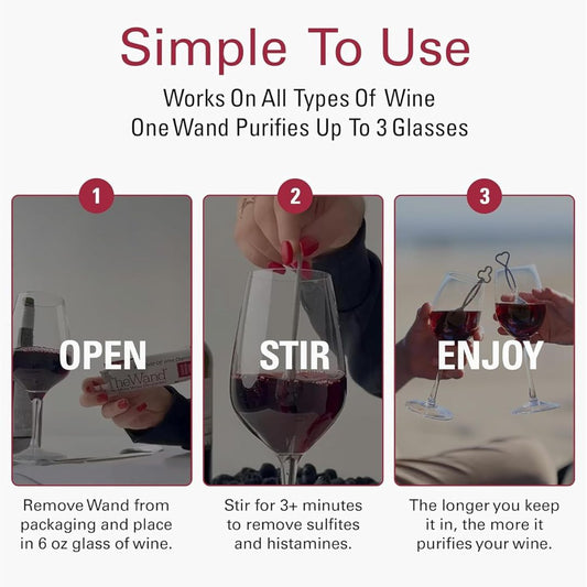 Instructions on how to use portable wine purifier wands