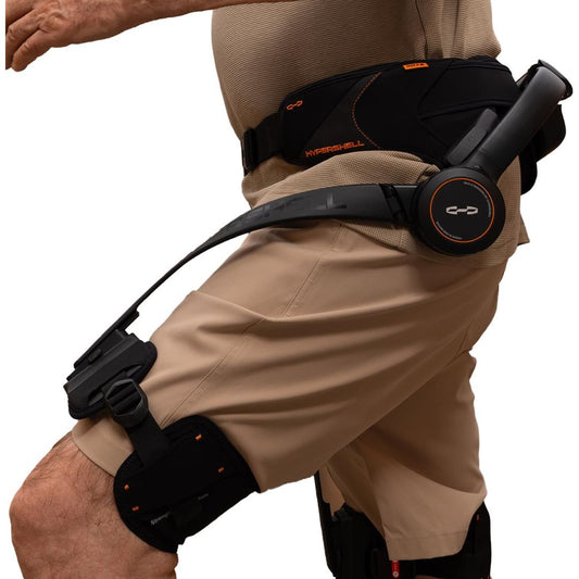 X Max S wearable walking exoskeleton with waist belt and powered leg supports for hiking and outdoor mobility