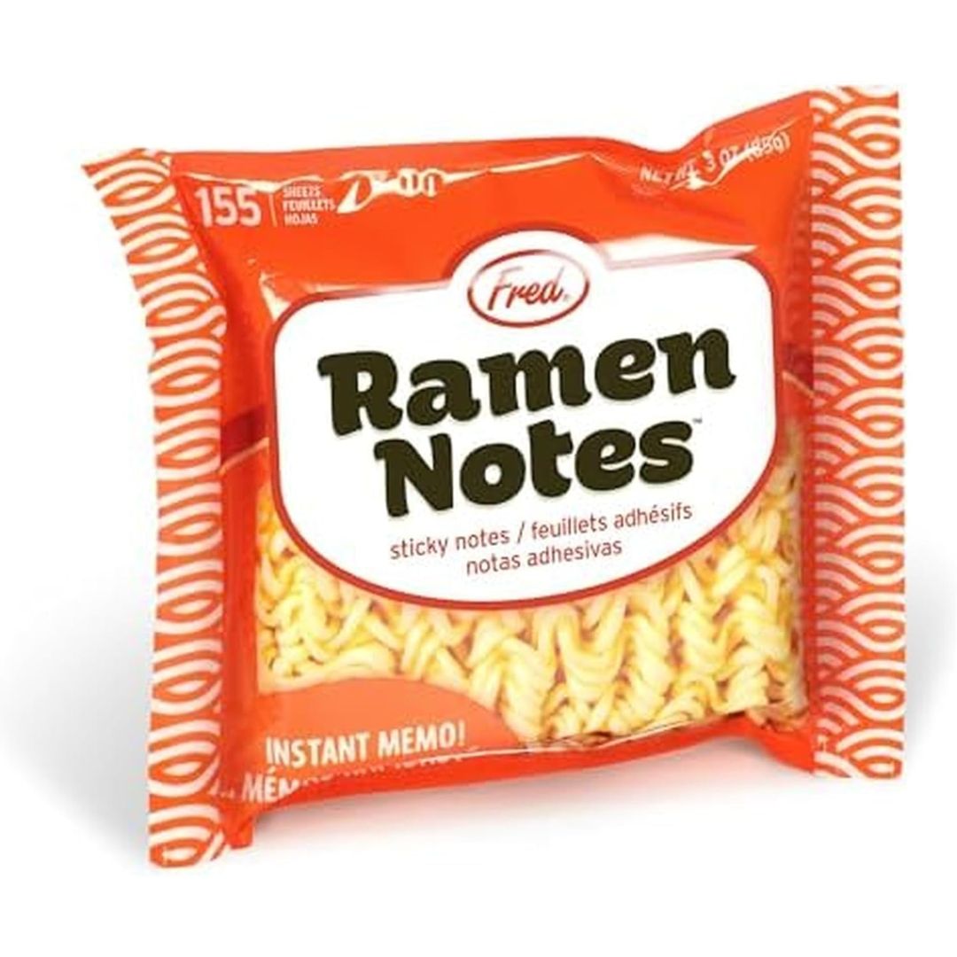 Ramen noodle sticky notes packaged like instant noodles