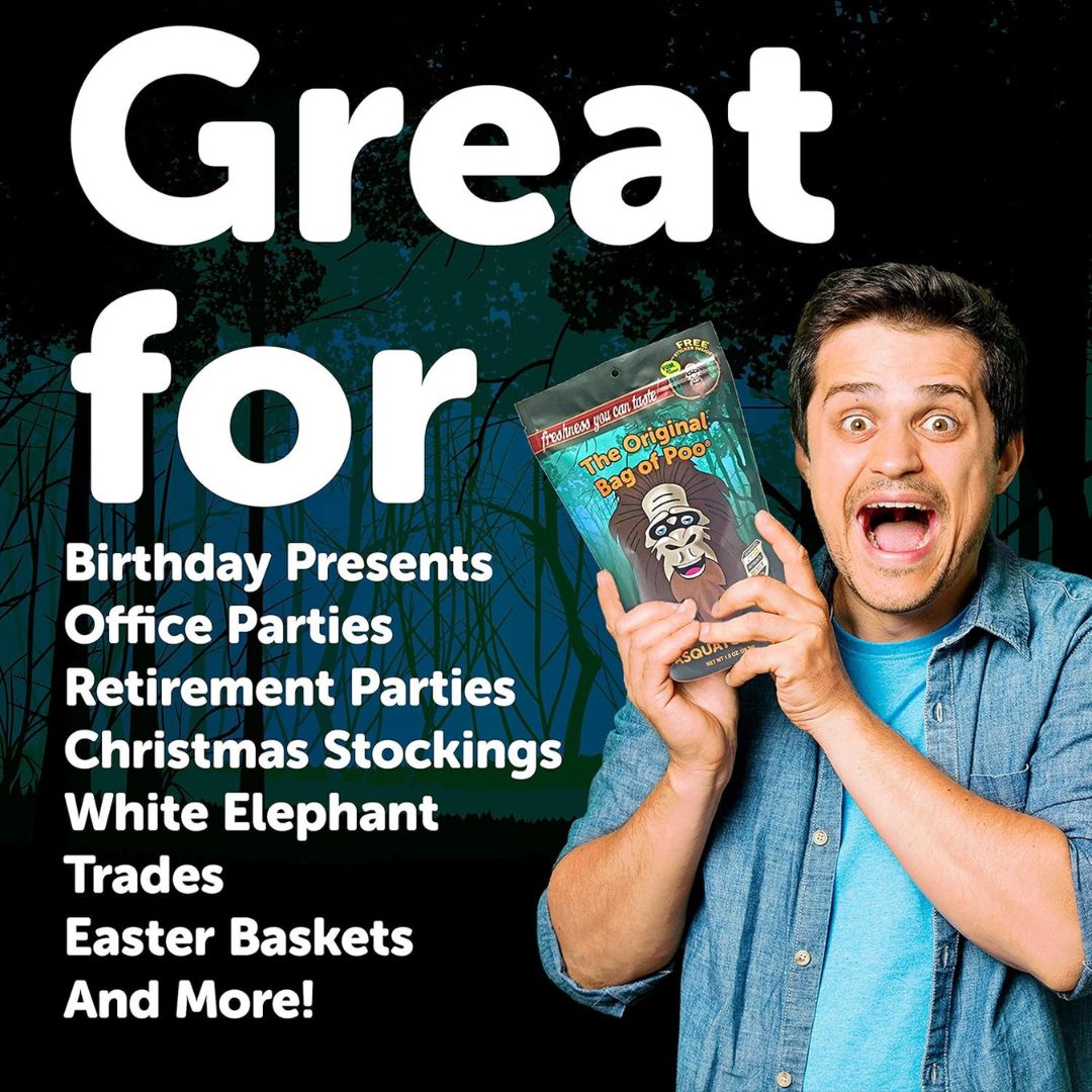 Man holding a product with text about various uses on a dark background