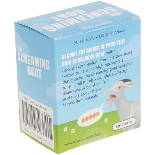 Back of box packaging for The Screaming Goat figurine.